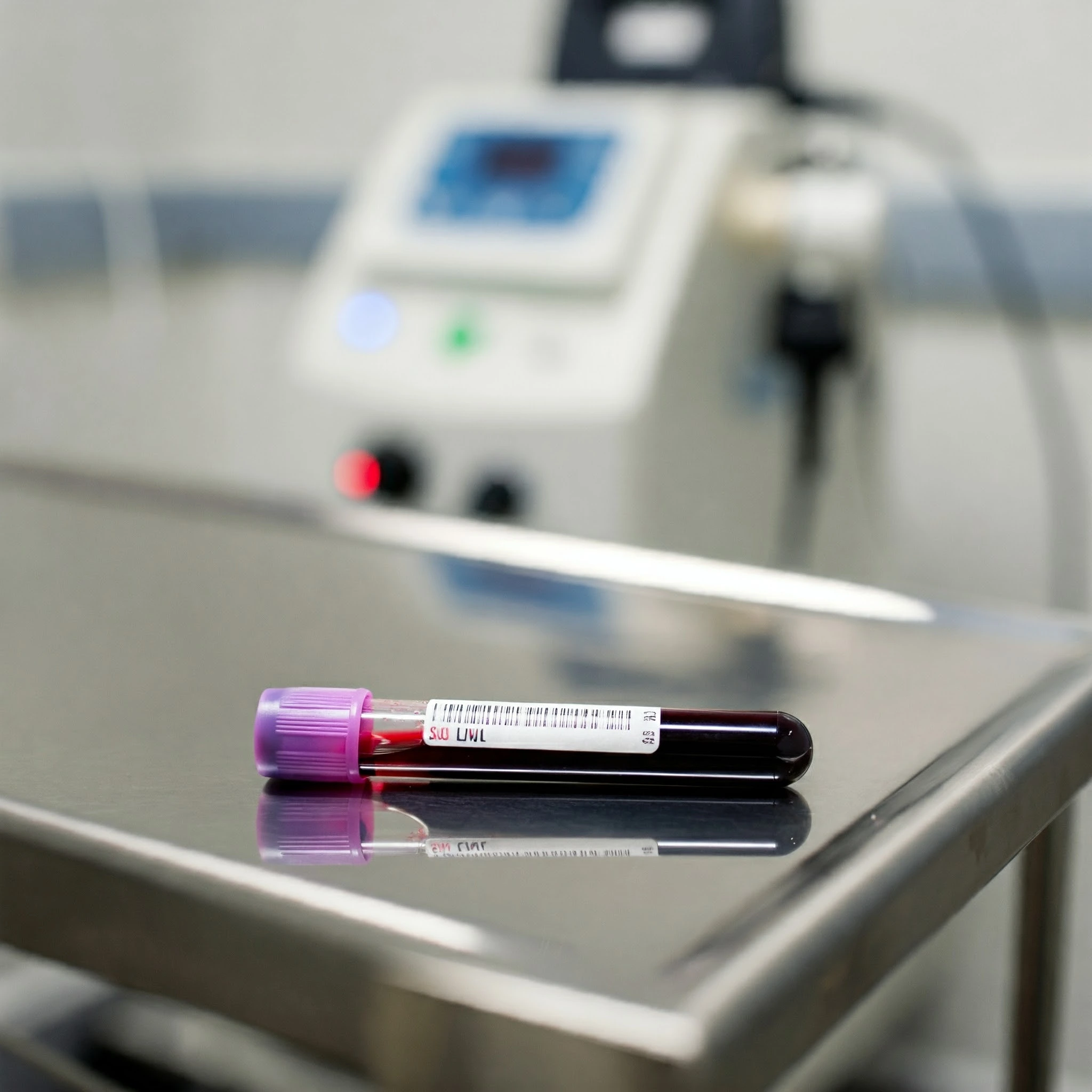 prp vil em mesa médica com máquina de terapia por ondas de choque ao fundo